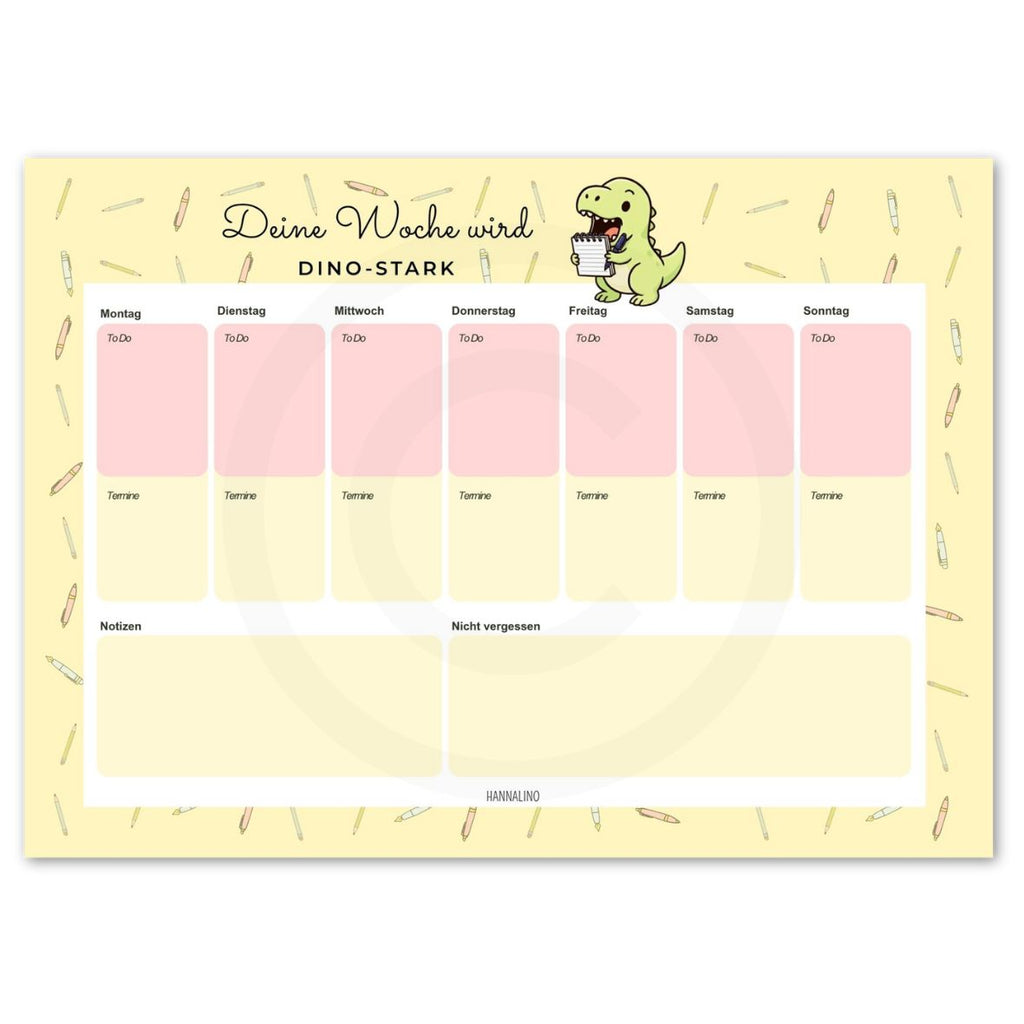 Wochenplaner | 25 Blatt 🦖