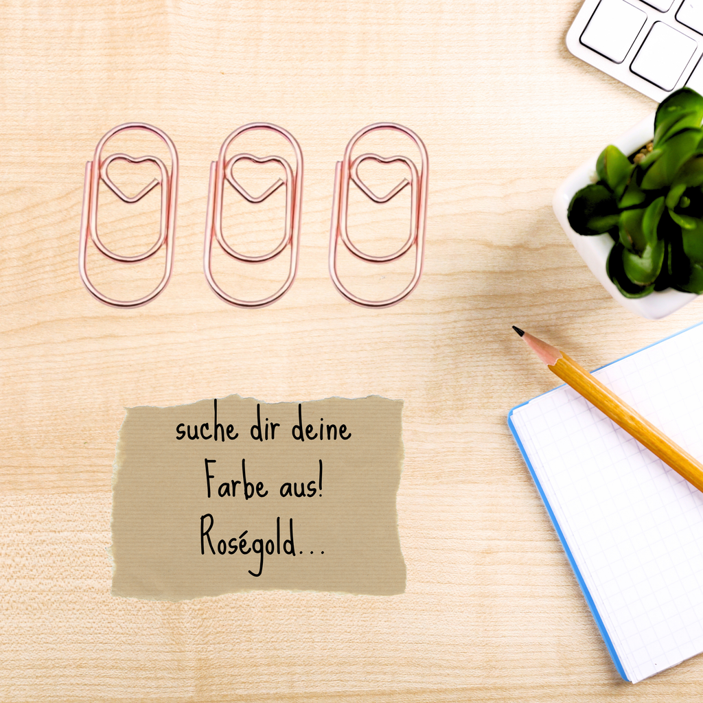 Mini Büroklammern mit Herz – Set aus 3 Stück ❤️