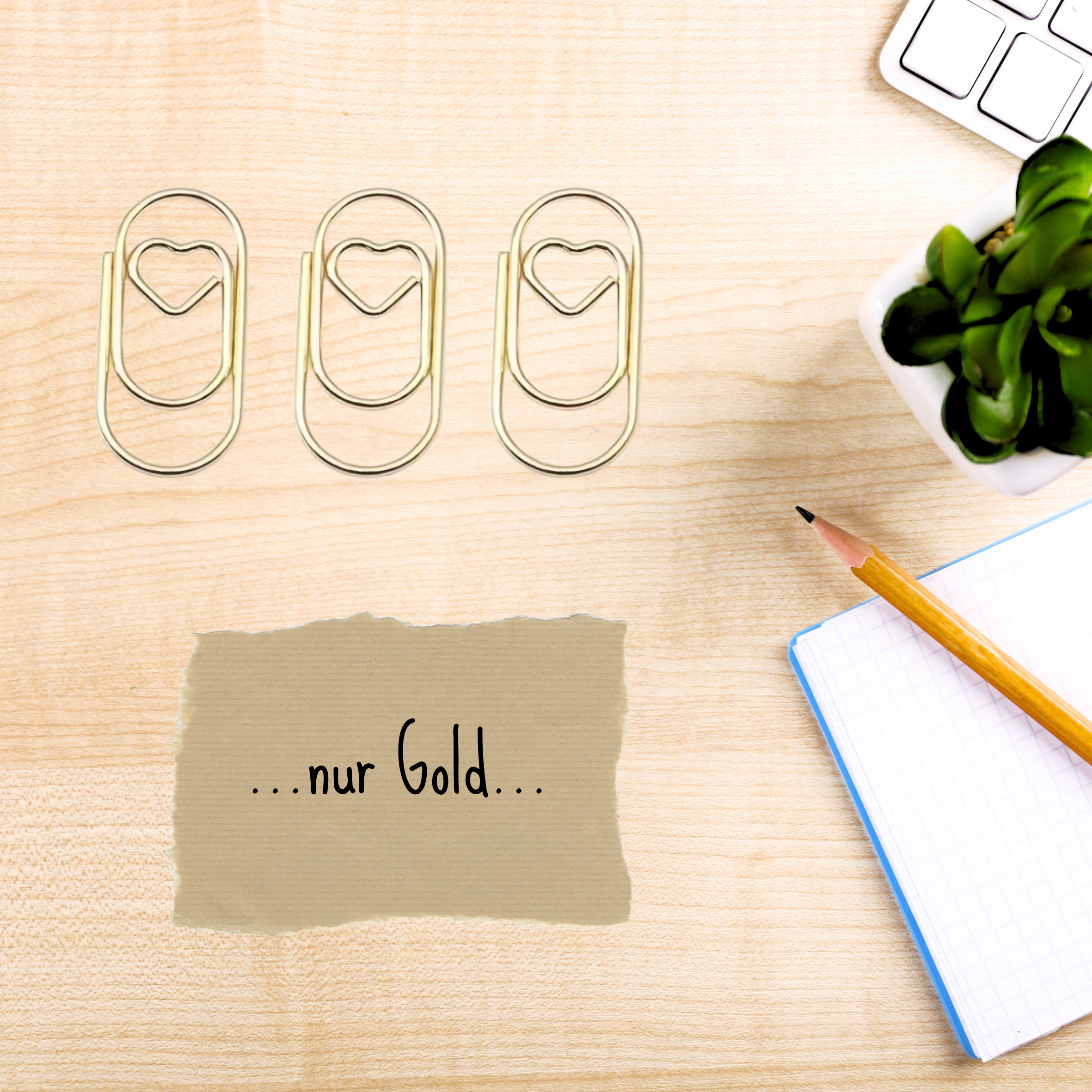 Mini Büroklammern mit Herz – Set aus 3 Stück ❤️