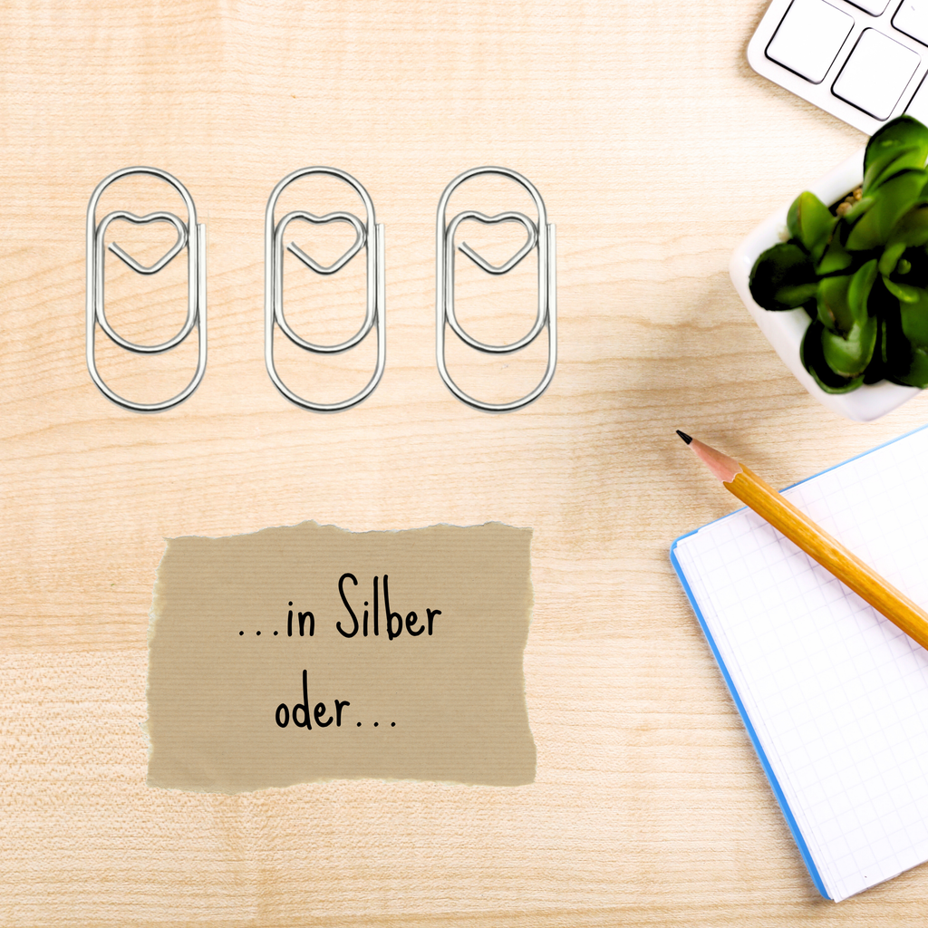 Mini Büroklammern mit Herz – Set aus 3 Stück ❤️