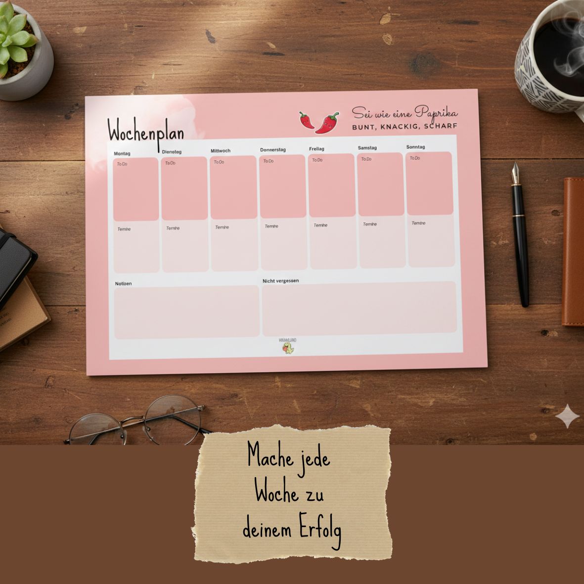 Wochenplaner | Paprika | 25 Blatt 🌶️