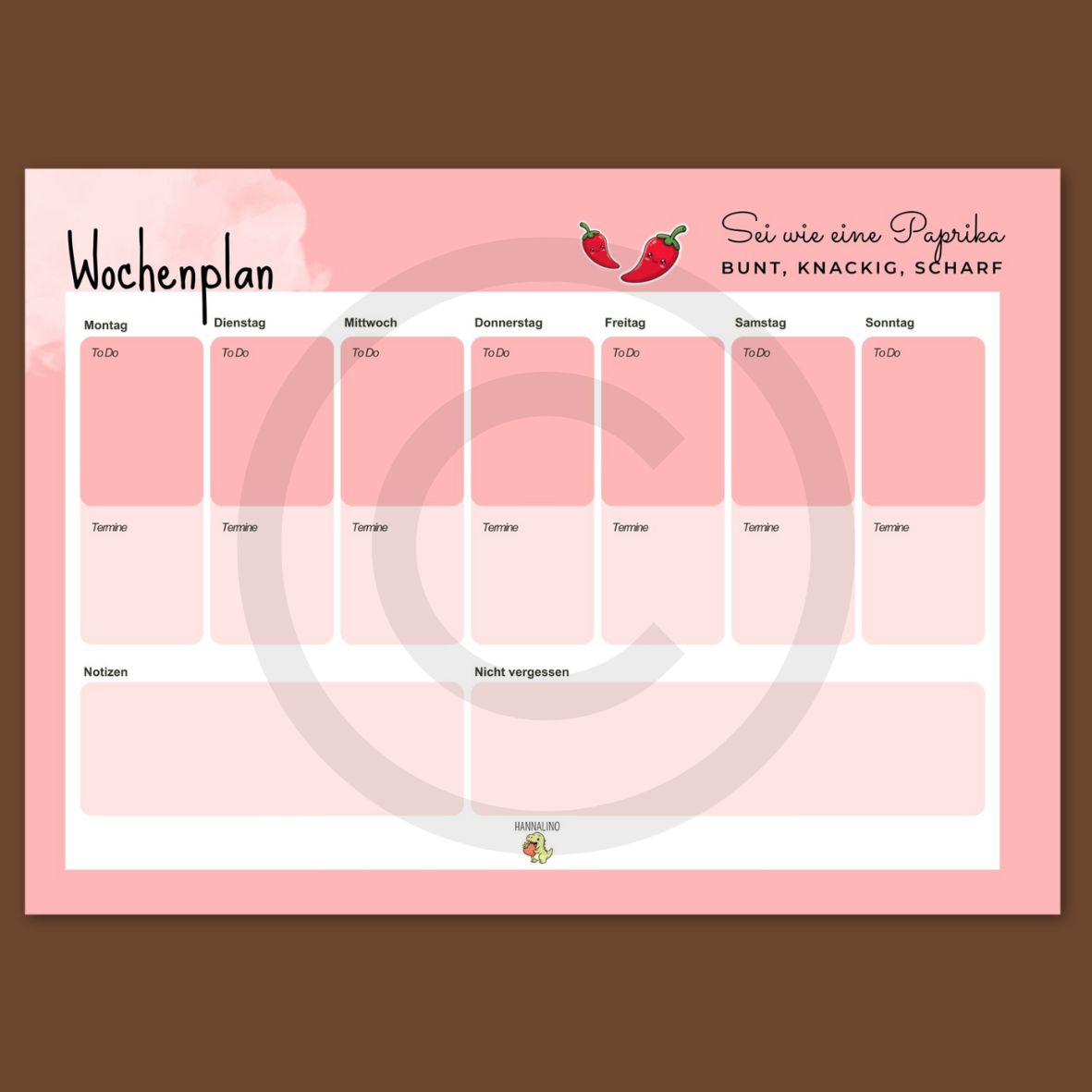 Wochenplaner | Paprika | 25 Blatt 🌶️