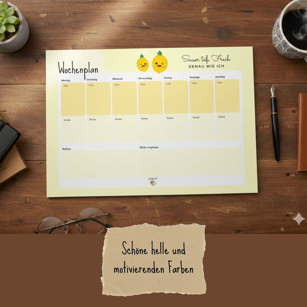 Wochenplaner | Zitrone | 25 Blatt 🍋