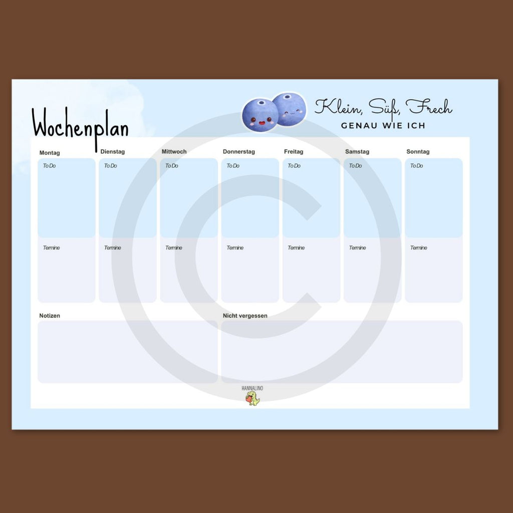 Wochenplaner | Heidelbeere | 25 Blatt 🫐