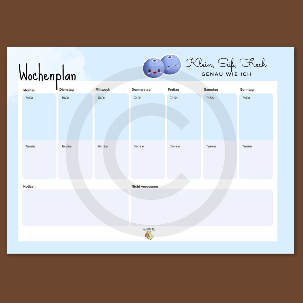 Wochenplaner | Heidelbeere | 25 Blatt 🫐