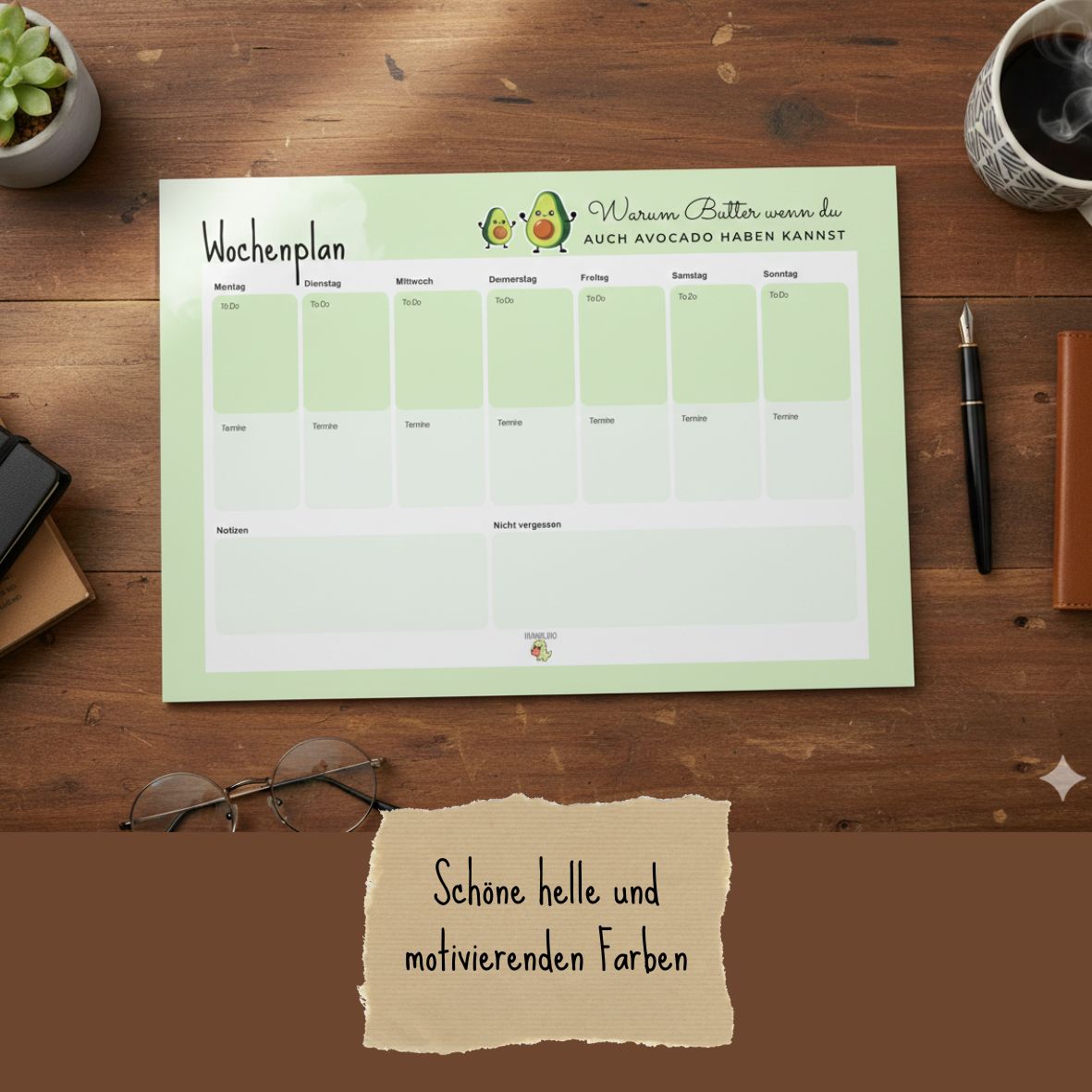 Wochenplaner | Avocado | 25 Blatt 🥑