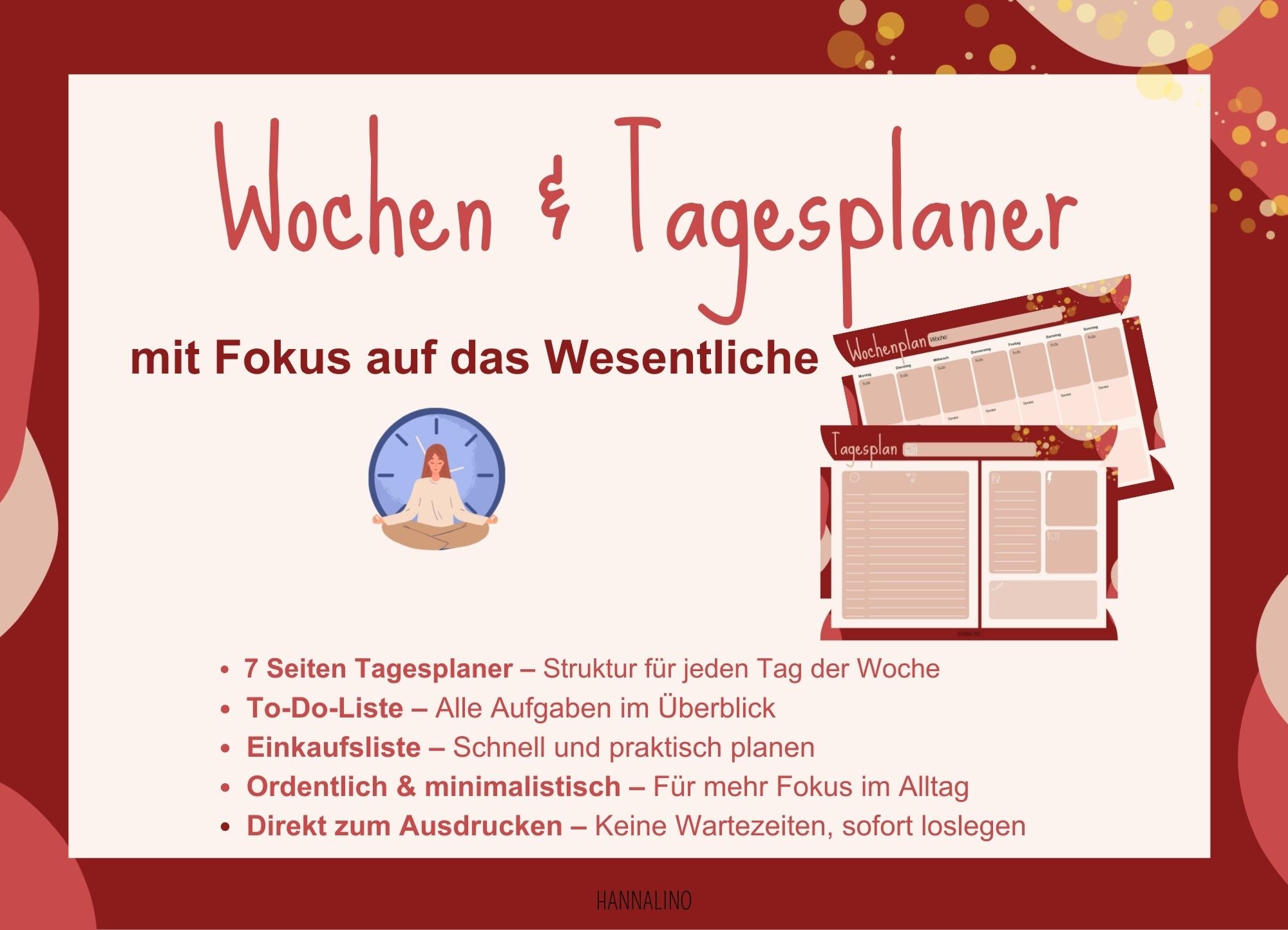Tages- & Wochenplan PDF – Mit Fokus auf das Wesentliche