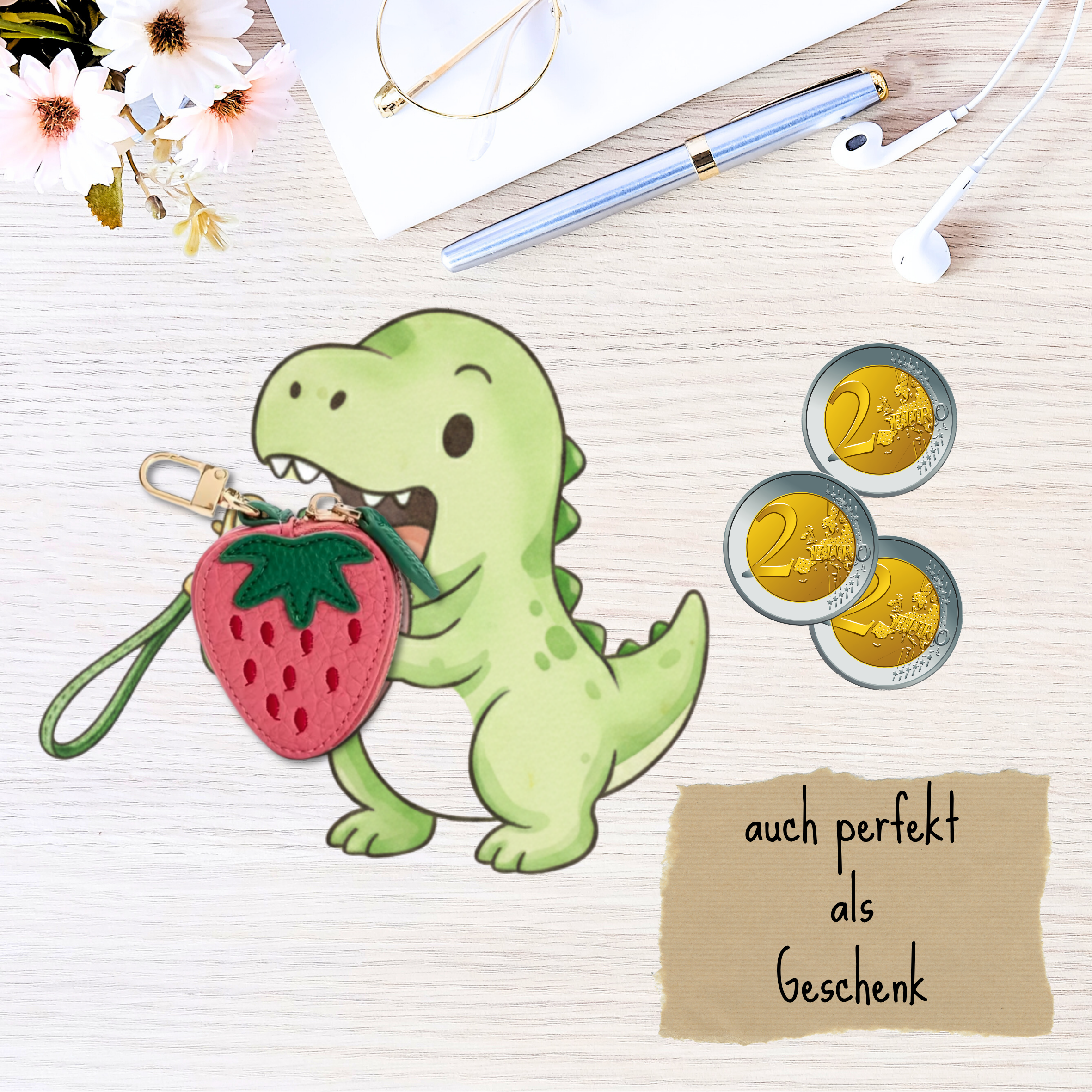 Mini Geldbeutel „Erdbeere“ – klein, süß & super praktisch!🍓