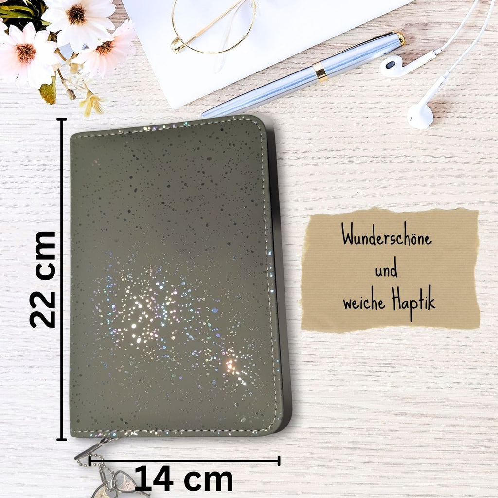 Binder A6 | grün glitzernd ✨