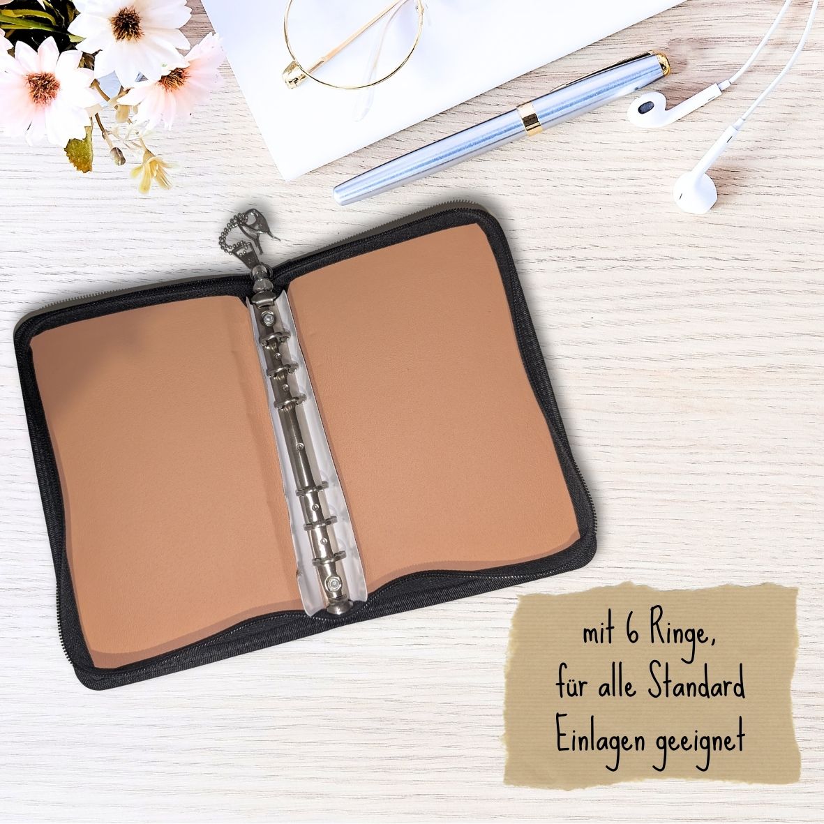 Binder A6 | grün glitzernd ✨