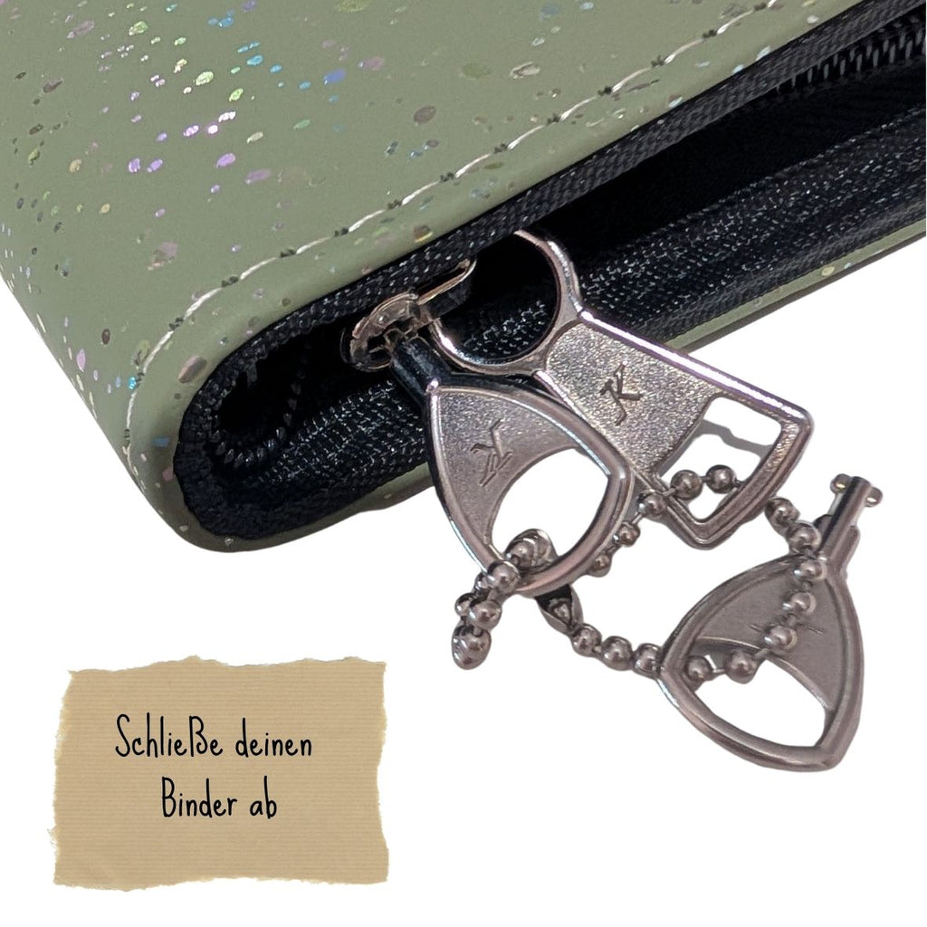 Binder A6 | grün glitzernd ✨