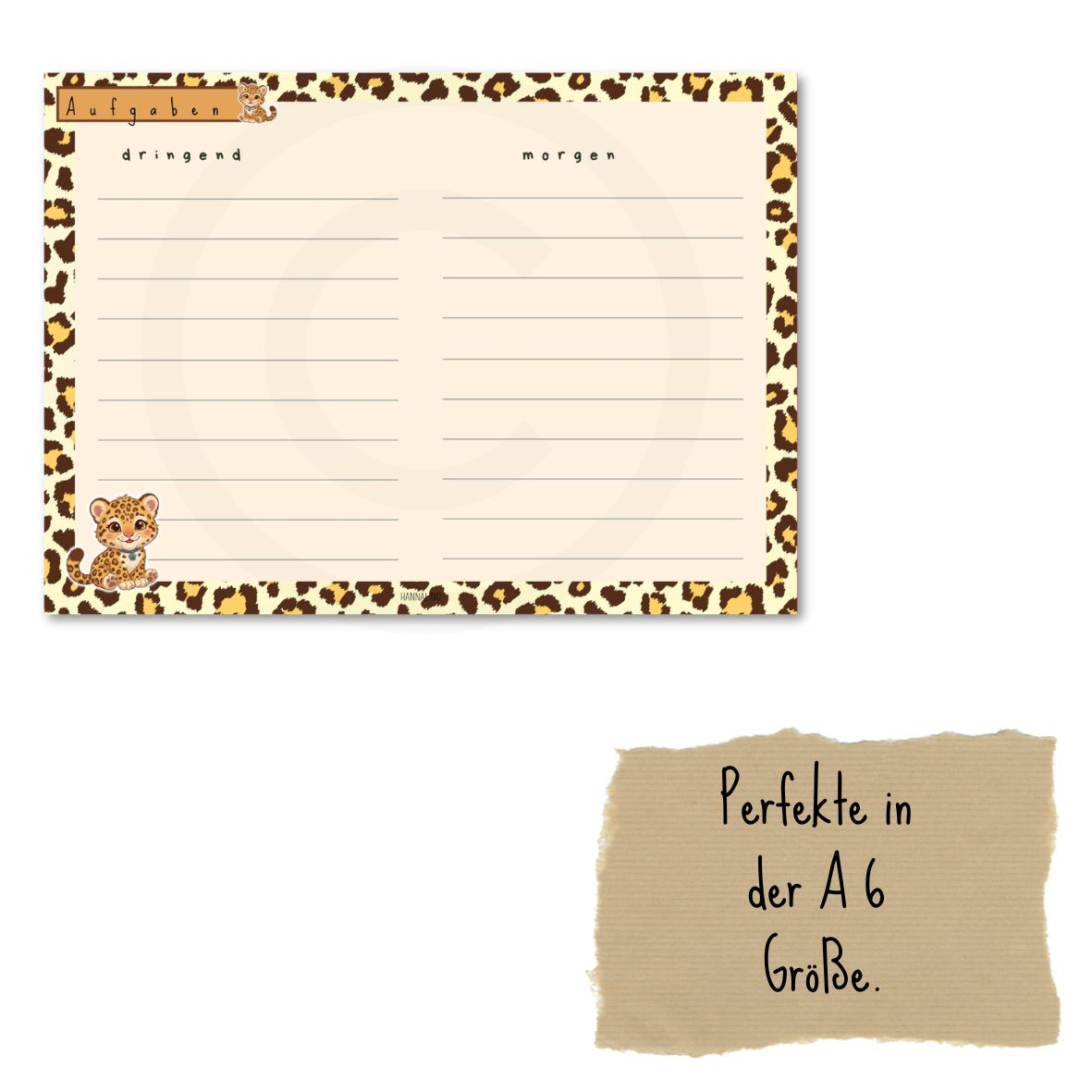Aufgabenliste Leopard | 30 Blatt (DIN A6)