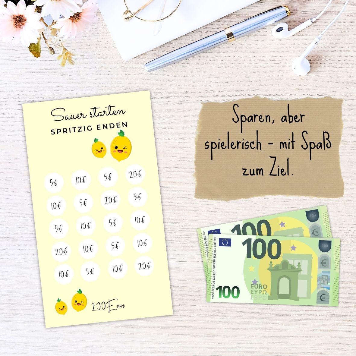 Sparchallenge Zitrone | Mach Sparen zum bunten Genuss! 🍋💰