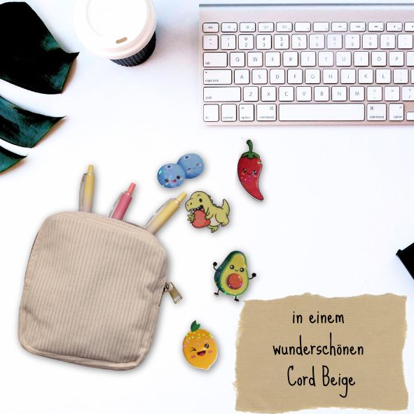 Cordtasche Beige – 140 x 130 mm