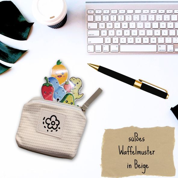 Tasche Waffelmuster Beige – 125 x 100 mm