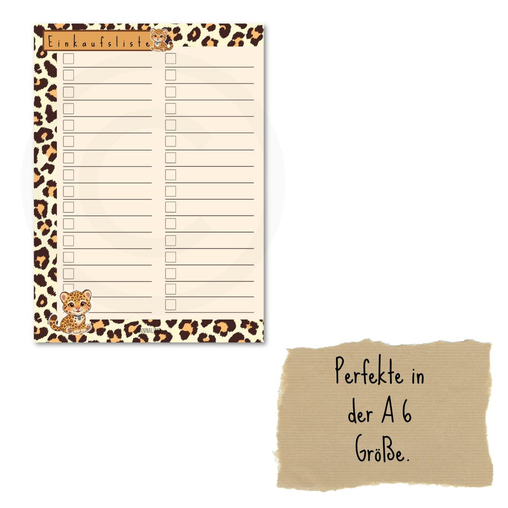 Einkaufsliste Leopard | 30 Blatt (DIN A6)