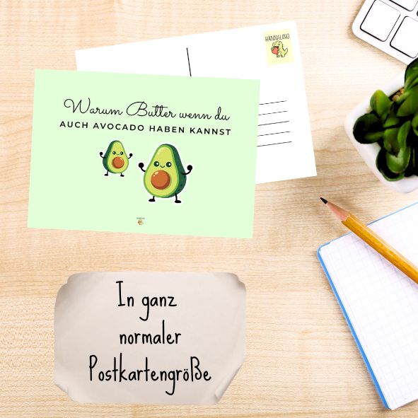 Postkarte Avocado | Warum Butter, wenn du auch Avocado haben kannst?