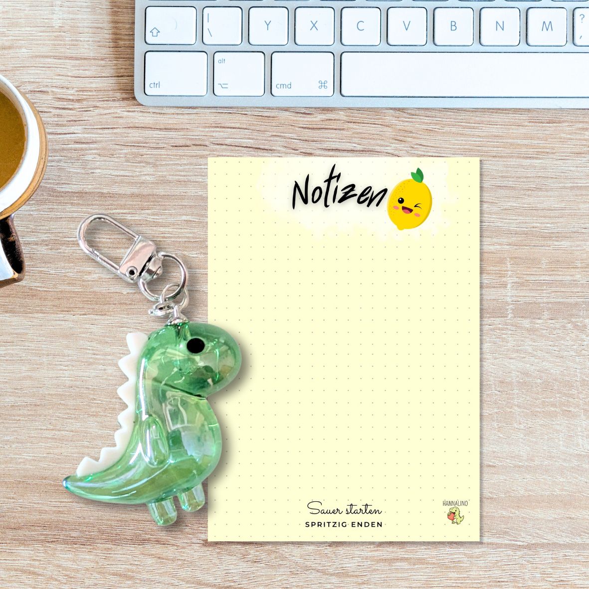 Dinosaurier-Acrylanhänger 🦖✨ (grün)