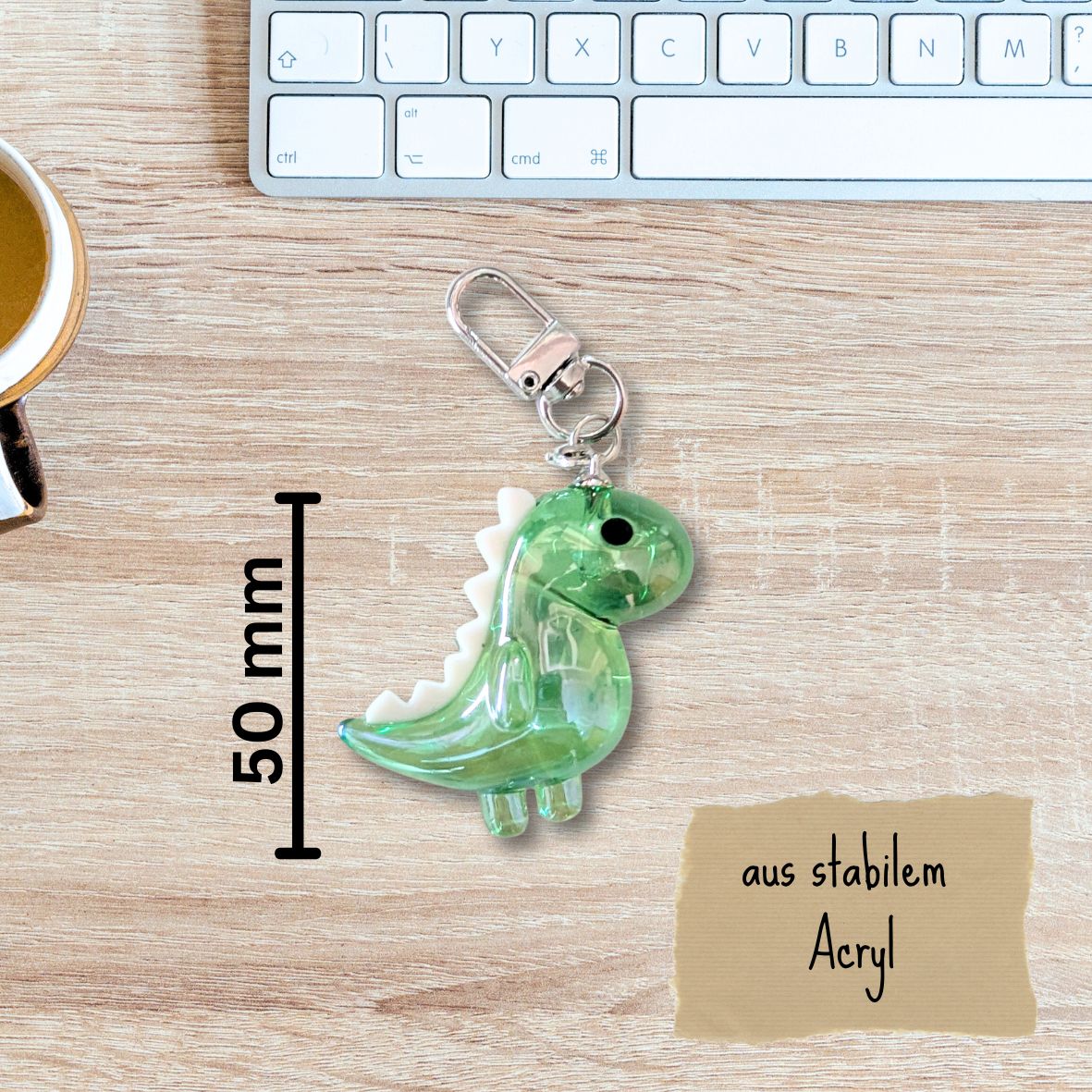 Dinosaurier-Acrylanhänger 🦖✨ (grün)
