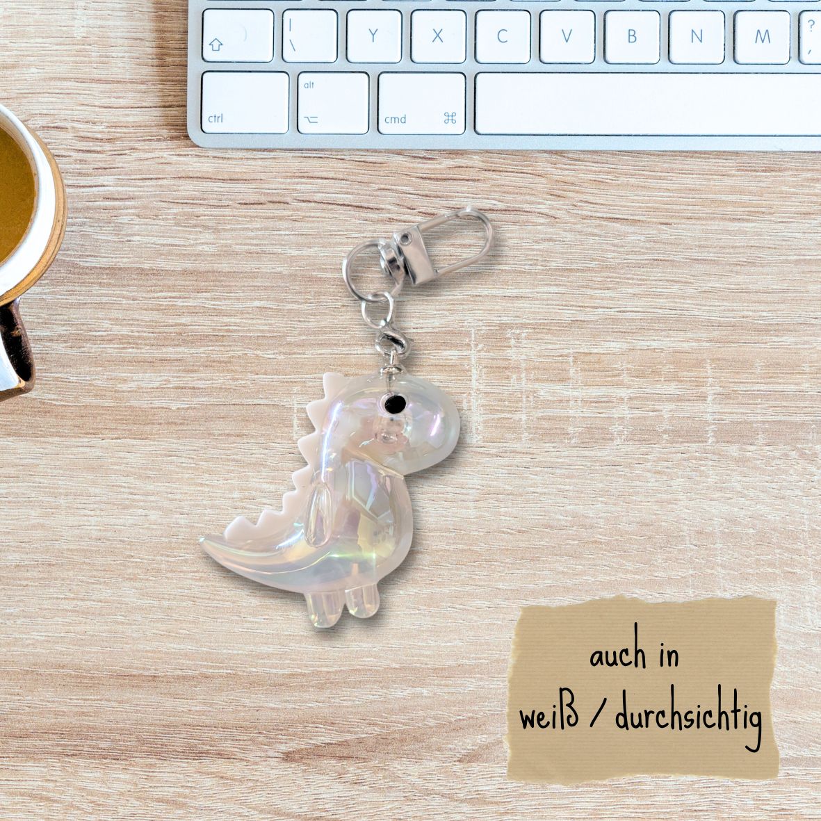 Dinosaurier-Acrylanhänger 🦖✨ (weiß)