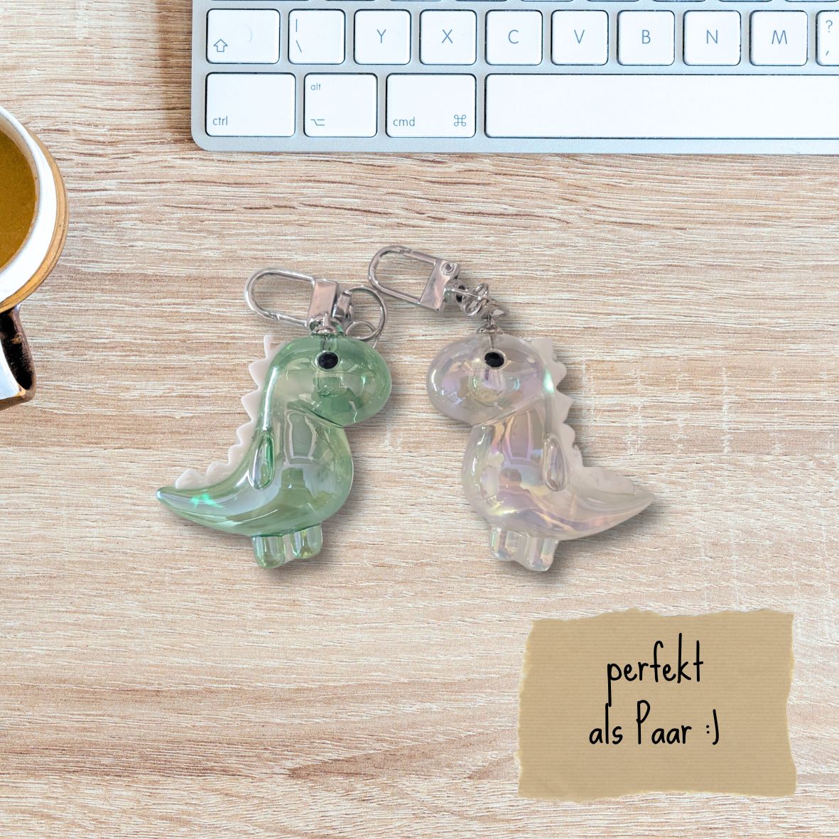 Dinosaurier-Acrylanhänger 🦖✨ (grün)