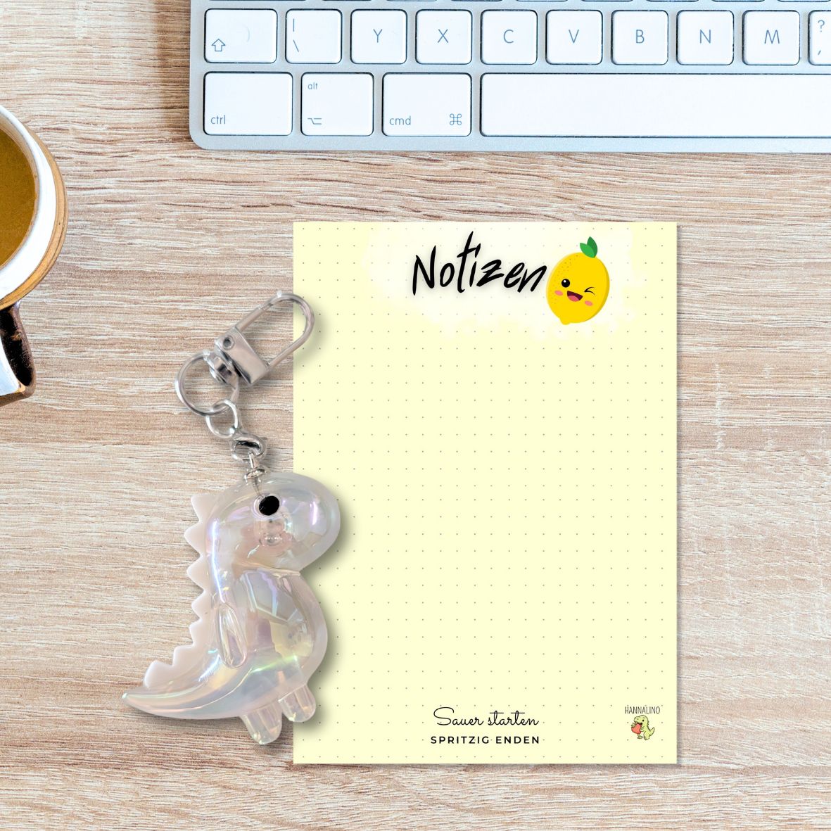 Dinosaurier-Acrylanhänger 🦖✨ (weiß)