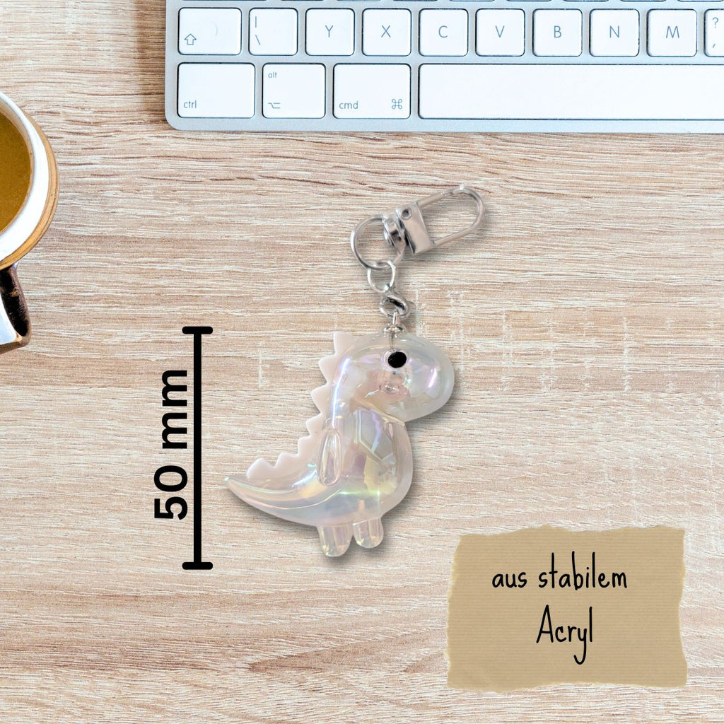 Dinosaurier-Acrylanhänger 🦖✨ (weiß)