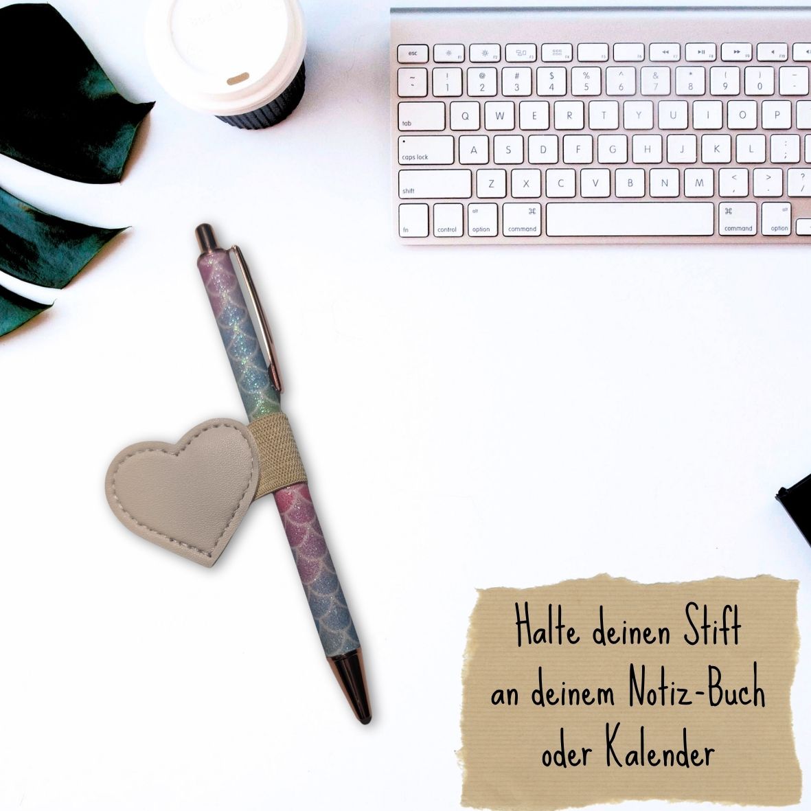 selbstklebenden Stiftehalter | Herz Format grau ♥️