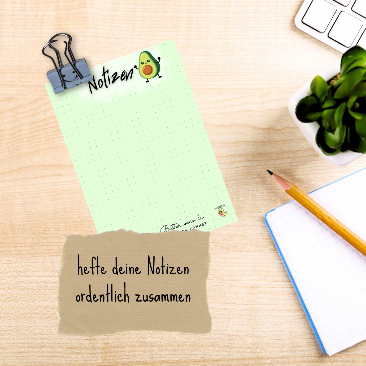 Binderklemmen mit süßem Gesicht | 3 Stück