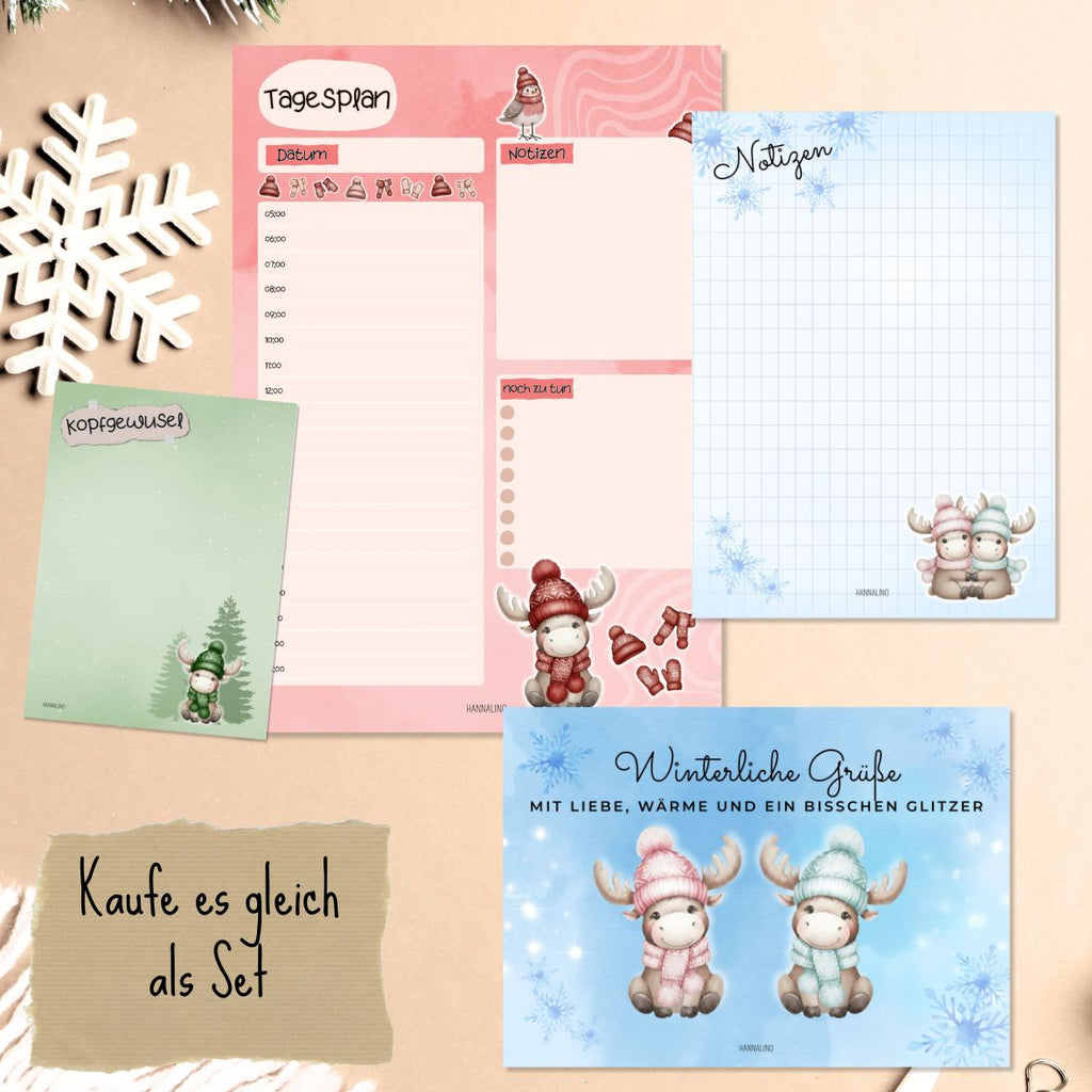 Schreibwaren-Set „Winterzauber“ – 4-teilig | Perfekt für Planung, Organisation & Geschenke ❄️