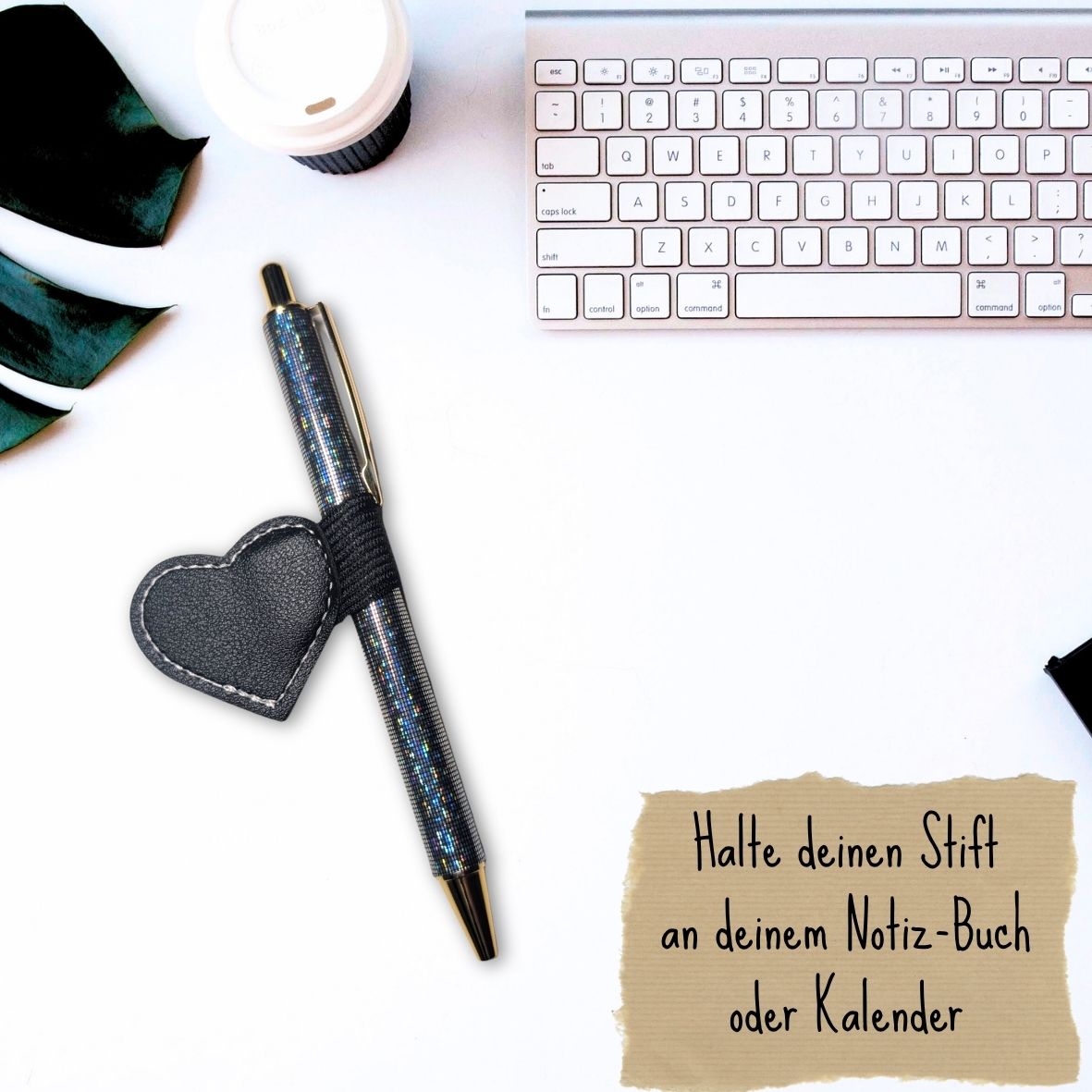 selbstklebenden Stiftehalter | Herz Format grau ♥️