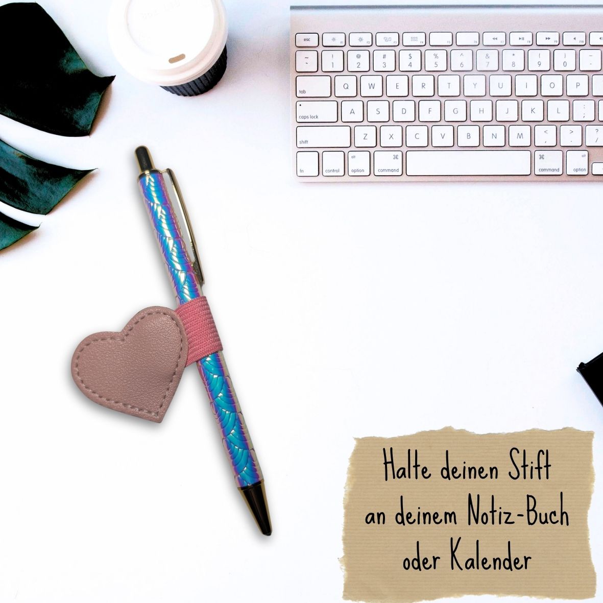 selbstklebenden Stiftehalter | Herz Format grau ♥️