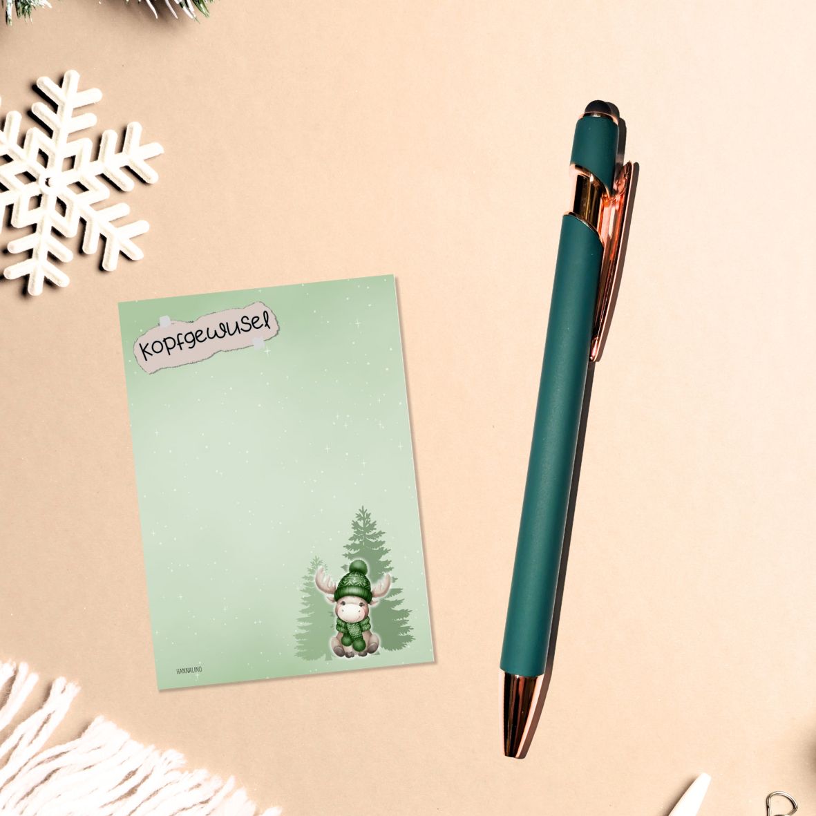 Hochwertiger Kugelschreiber in Tannengrün | Winter Zauber ❄️