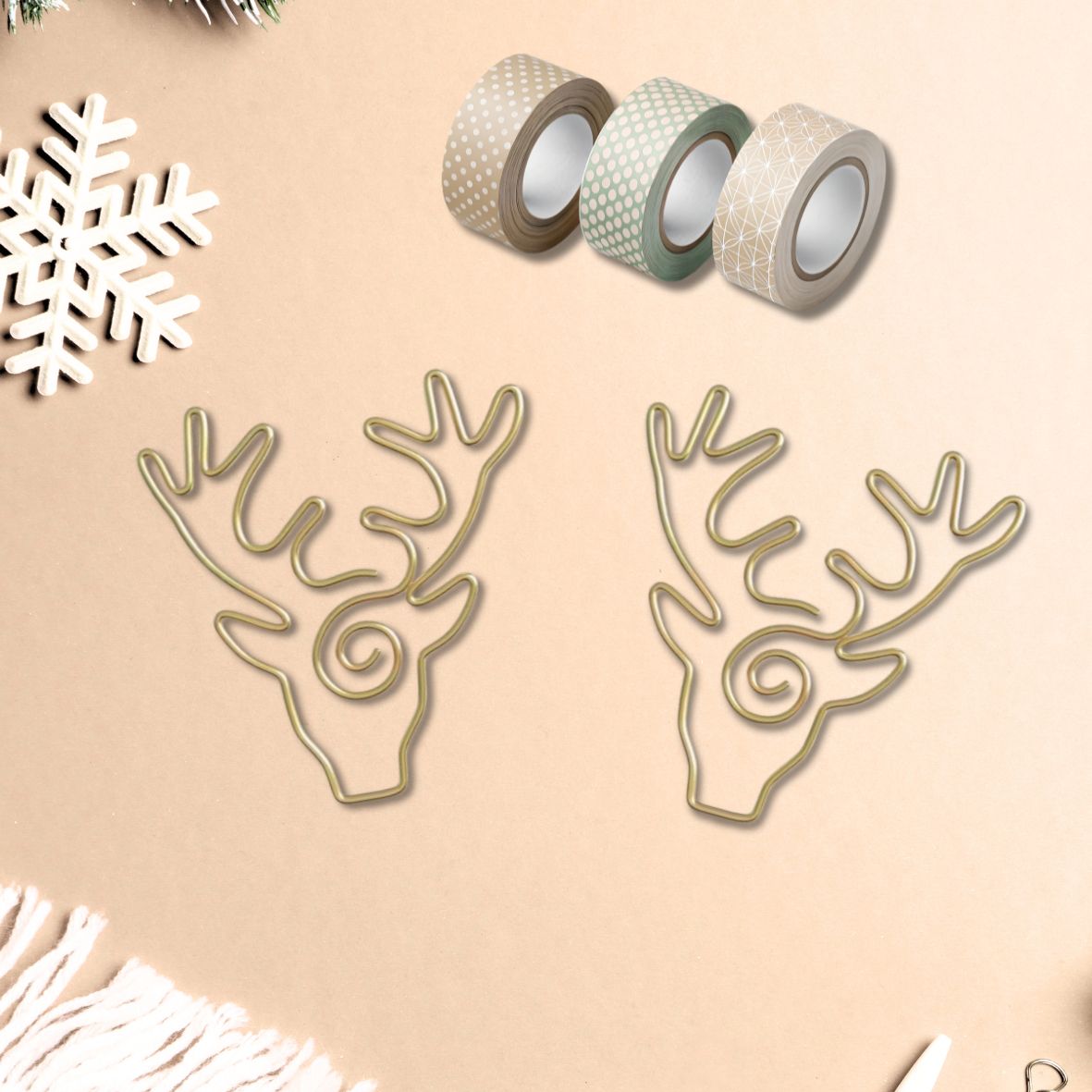 Goldene Hirsch-Büroklammer | Winter Zauber ❄️