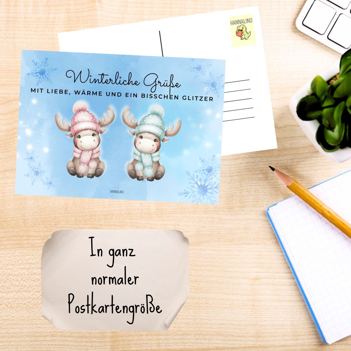 Winterliche Postkarte – Mit Liebe, Wärme & einem Hauch Glitzer ❄️
