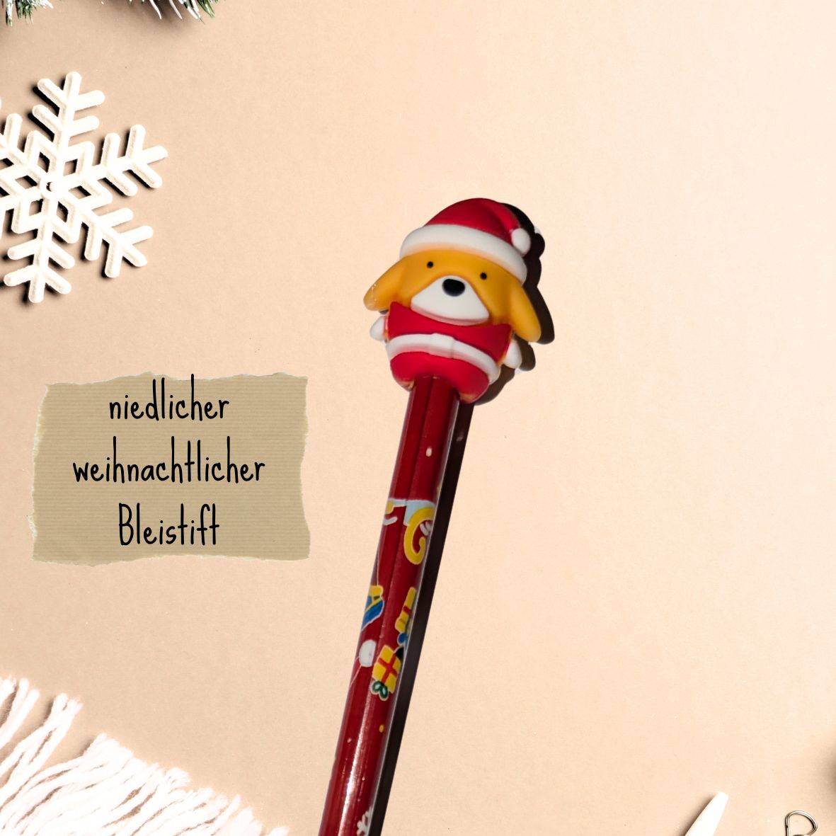 Weihnachtlicher Bleistift in Rot | Winter Zauber ❄️