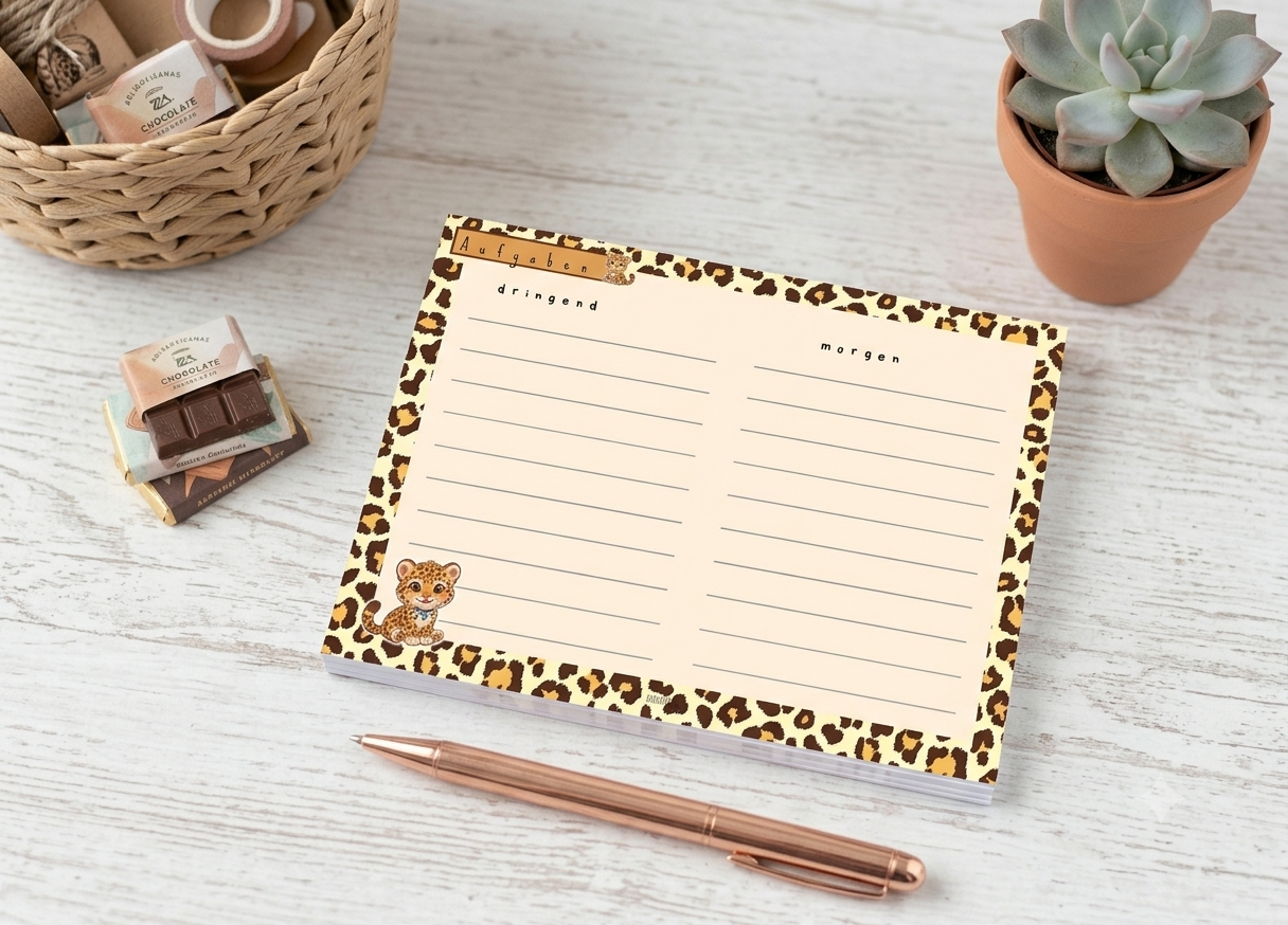 Aufgabenliste Leopard | 30 Blatt (DIN A6)